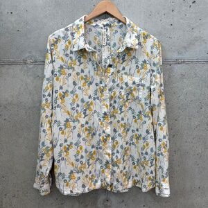 Kuhl Hadley Long Sleeve Button Up, Blue/Grey & Yellow/Gold Thistle Print size XL